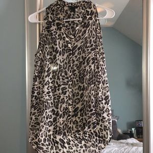 H&M SEMI SHEER LEOPARD SLEEVELESS BLOUSE 8
